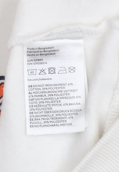 Womens UK Size XS H&M White Pullover Sweatshirt