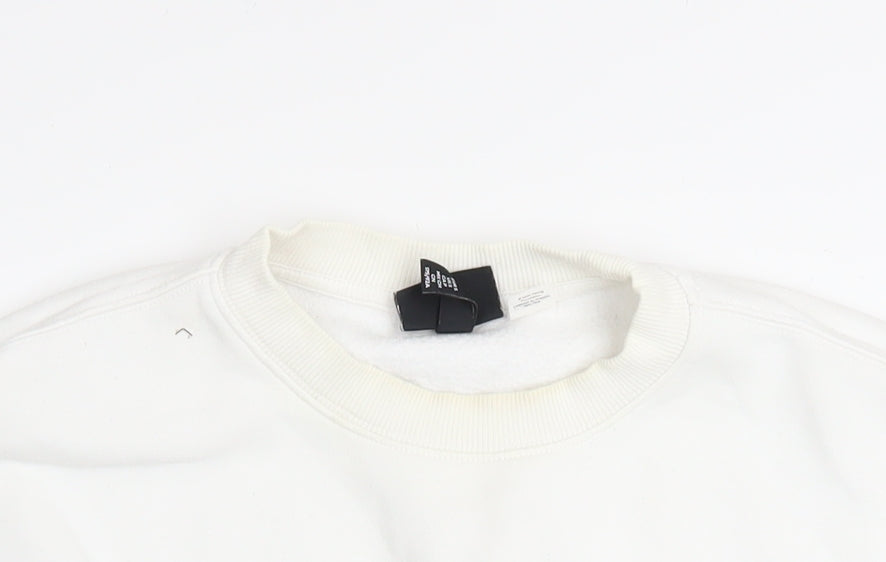 Mens UK Size S H&M White Pullover Sweatshirt
