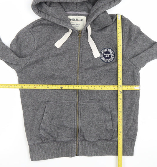 Womens UK Size 12 SoulCal & Co Grey Full Zip Hoodie