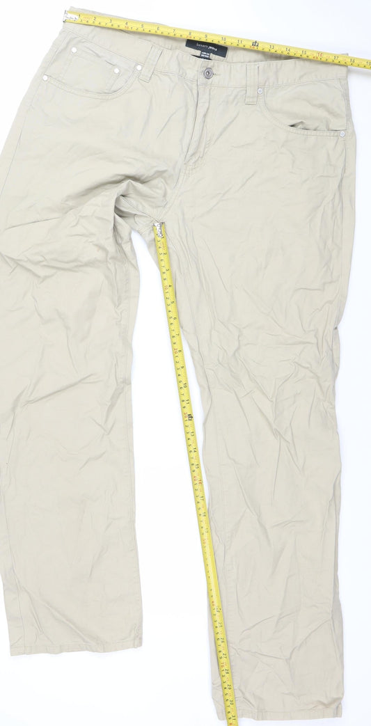 Mens UK Size L Bossini Regular Fit Chino Beige Trousers