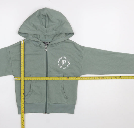 Girls UK Size 9-10 Years Pineapple Green Full Zip Hoodie
