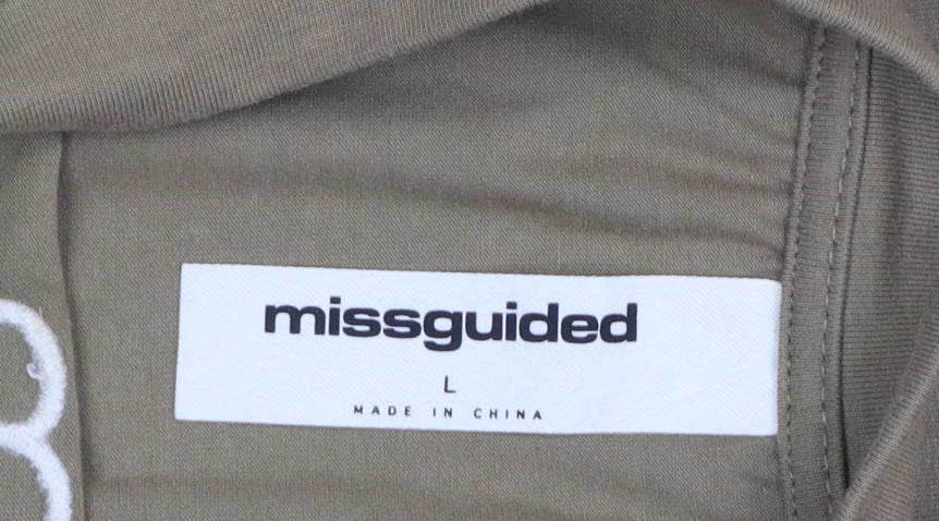 Womens UK Size L Missguided Brown Basic T-Shirt