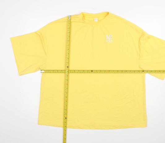 Womens UK Size M Missguided Yellow Basic T-Shirt