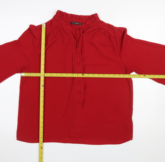 Womens UK Size 14 Dunnes Red Tunic Blouse