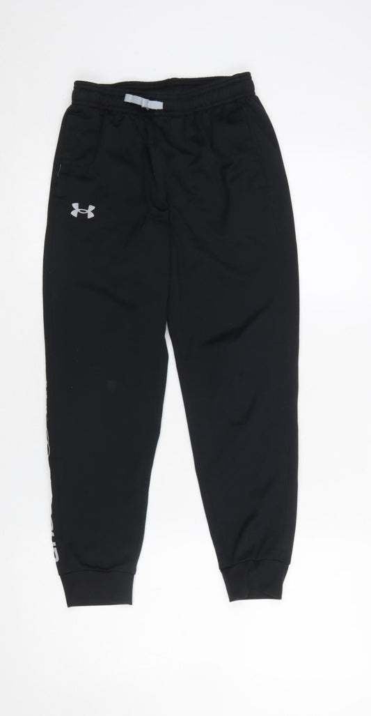Boys UK Size M Under armour Regular Fit Jogger Black Trousers