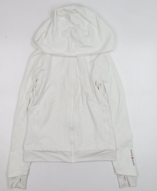 Womens UK Size S Reebok White CrossFit Gym & Training Running & Jogging Jacket