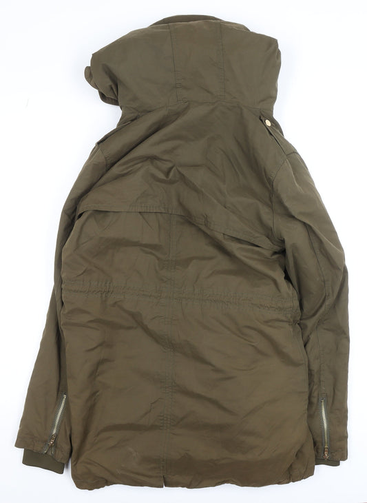 Womens UK Size 8 Mango Green Parka Coat