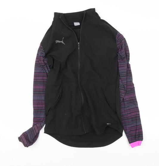 Additional front view of Puma women’s black slim fit track jacket, size S, long sleeve