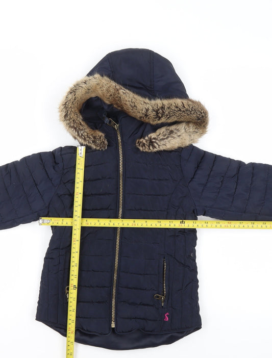 Girls UK Size 6 Years Joules Blue Puffer Jacket