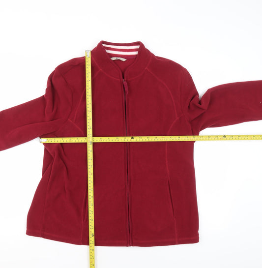 Tu Women Red Full Zip Fleece Sweatshirt Size 18 Polyester Warm Winter Top