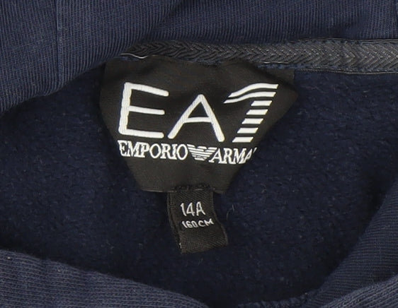 Boys UK Size 14 Years Emporio Armani Blue Pullover Hoodie