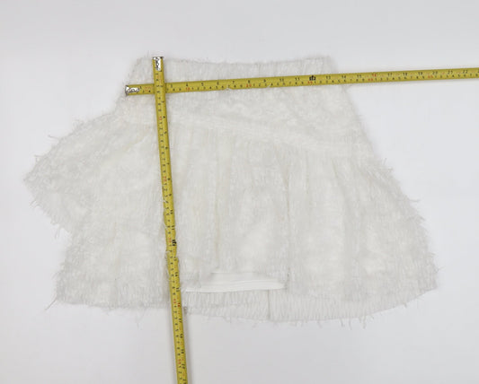 Womens UK Size S Zara Flare Tweed Skirt
