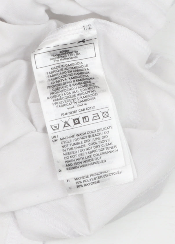 Womens UK Size XS adidas White Basic T-Shirt