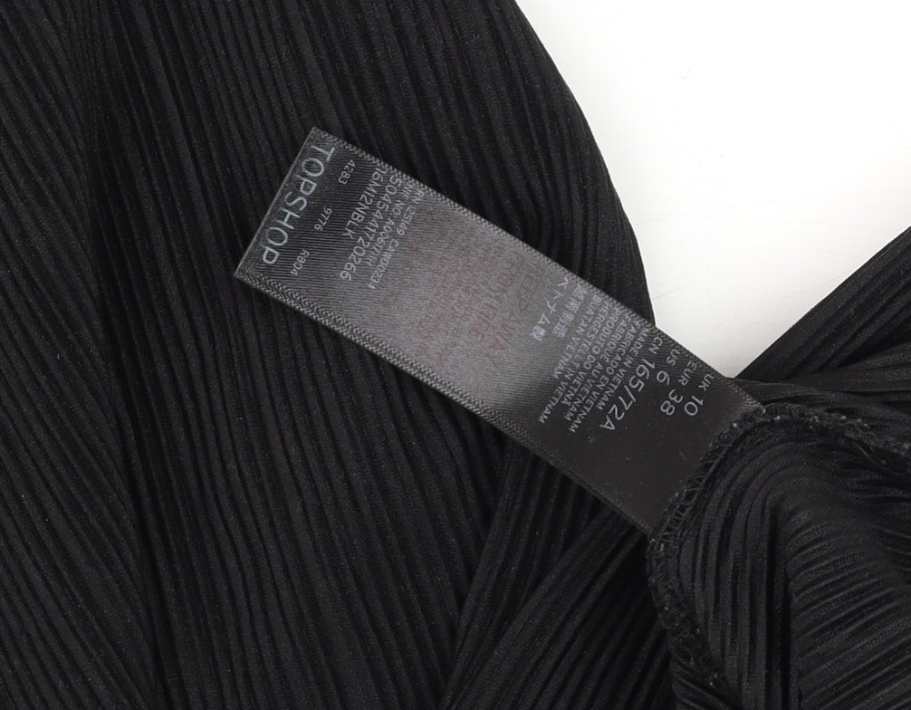 Womens UK Size 10 Topshop Regular Fit Cropped Black Trousers