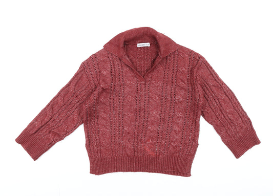 Womens UK Size XS Gallery Red Pullover Jumper