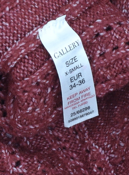 Womens UK Size XS Gallery Red Pullover Jumper