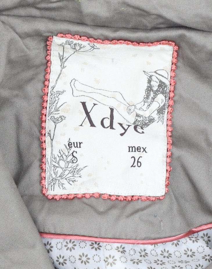Womens UK Size S XDYE Grey Trench Coat