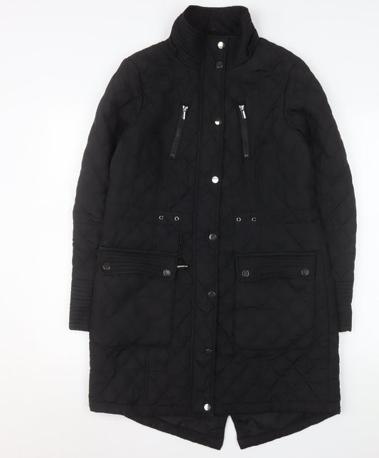 Womens UK Size 10 TU Black Quilted Coat