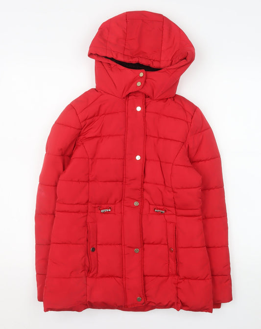Girls UK Size 11-12 Years George Red Puffer Jacket