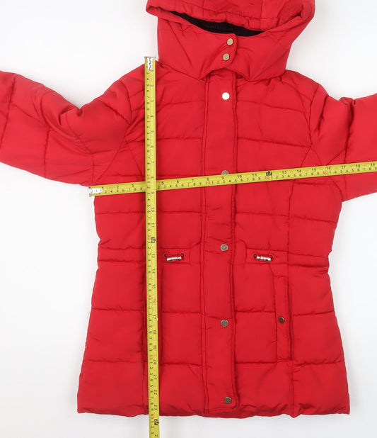 Girls UK Size 11-12 Years George Red Puffer Jacket