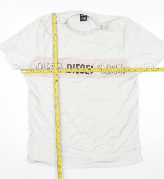 Mens UK Size XL Diesel White T-Shirt