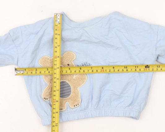 Next Baby Blue Bear Appliqué Pullover T-Shirt 3-6 Months