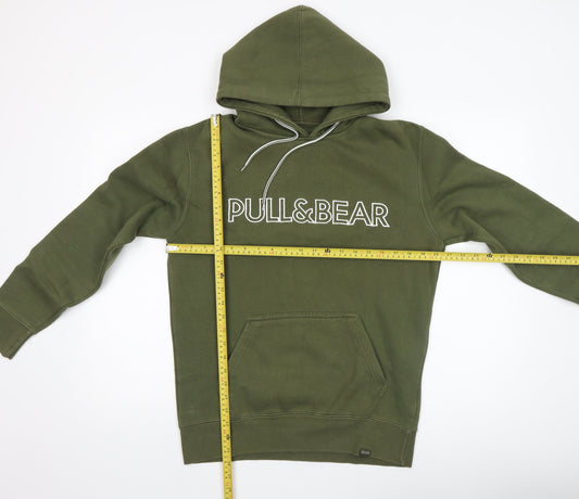 Mens UK Size S Pull&Bear Green Pullover Hoodie