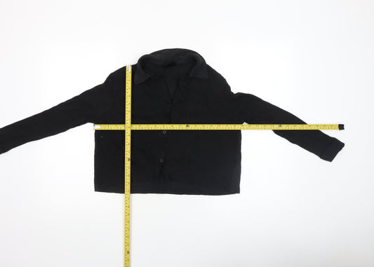 Womens UK Size 14 Firetrap Black Cropped Button-Up
