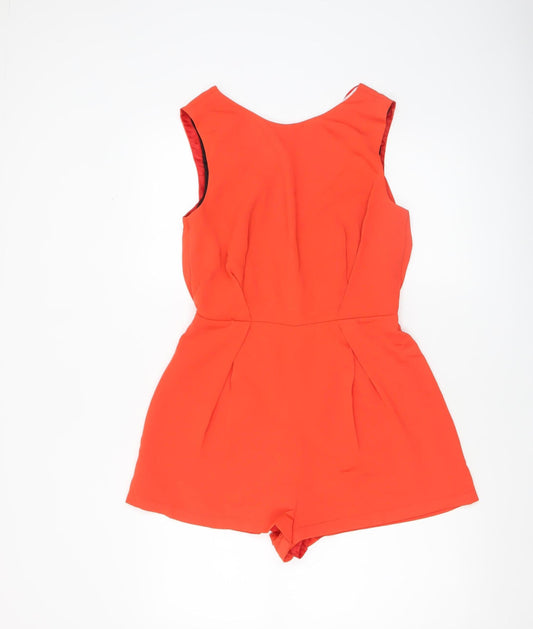 Womens UK Size 10 Topshop One-Piece Red Playsuit