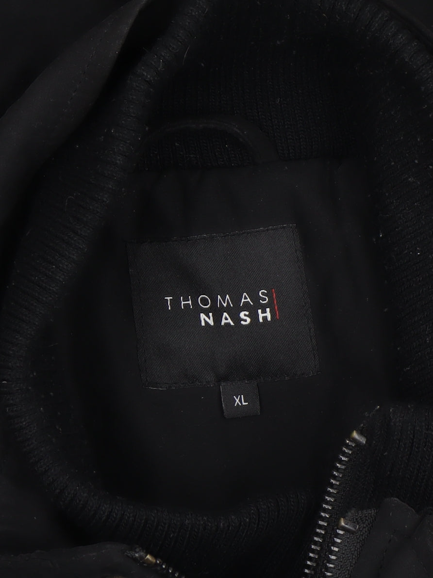 Mens UK Size XL Thomas Nash Black Overcoat