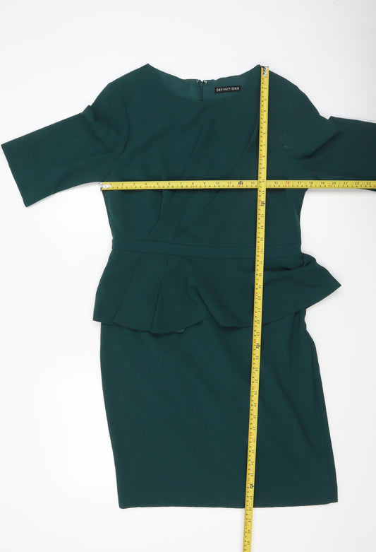 Womens UK Size 14 Definitions Peplum Sheath Dress