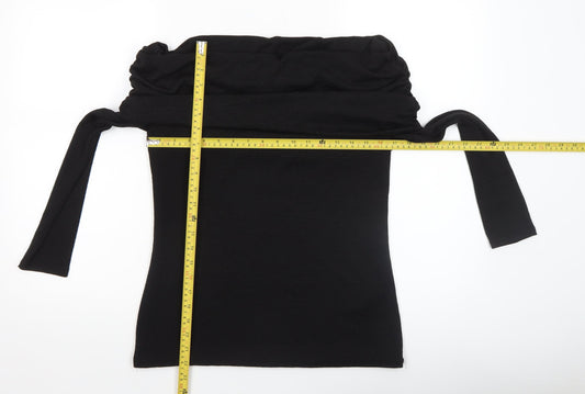 Womens UK Size 14 River Island Black Off the Shoulder Blouse