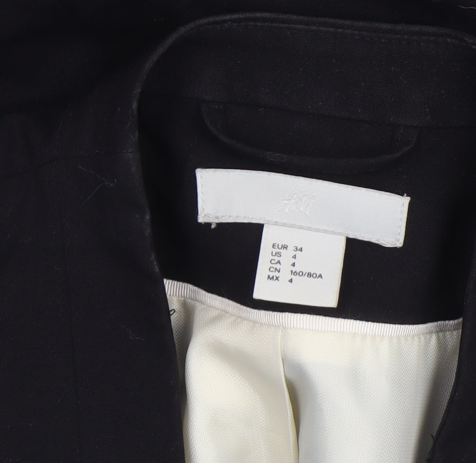 Womens UK Size XS H&M Regular Black Blazer