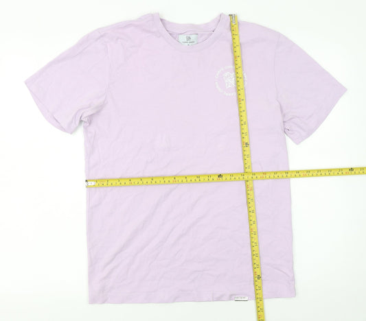 Womens UK Size S Carpe Omnia Purple Basic T-Shirt