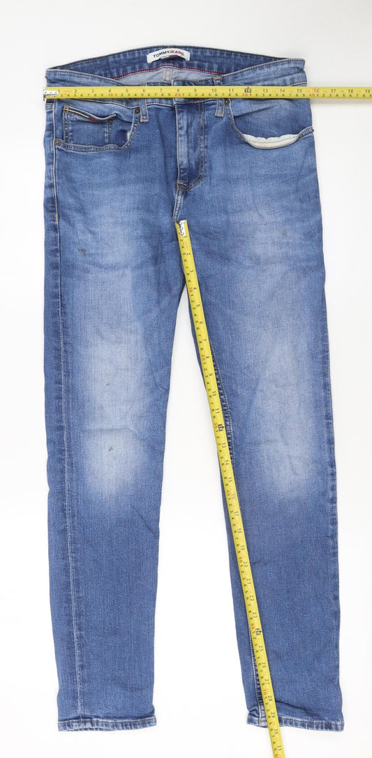 Mens UK Size M Tommy Jeans Slim Fit Skinny Blue Jeans