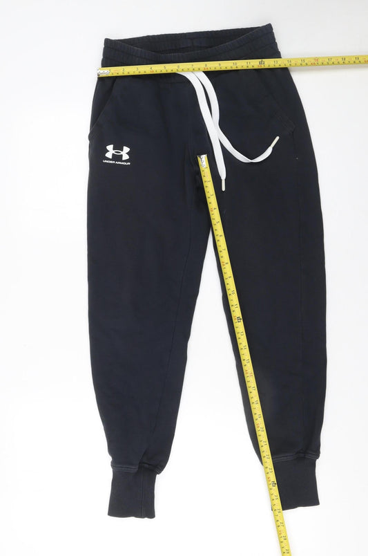 Womens UK Size XS Under armour Relaxed Fit Jogger Black Trousers