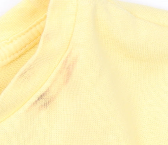 Womens UK Size M Tom and Jerry Yellow Cropped T-Shirt