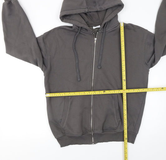 Womens UK Size S Bershka Grey Full Zip Hoodie