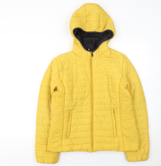 Womens UK Size 12 Stradivarius Yellow Puffer Jacket