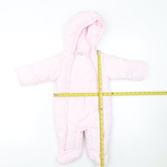 Prémaman Pink Hooded Snowsuit 6-9 Months Unisex Baby Winter Padded Suit