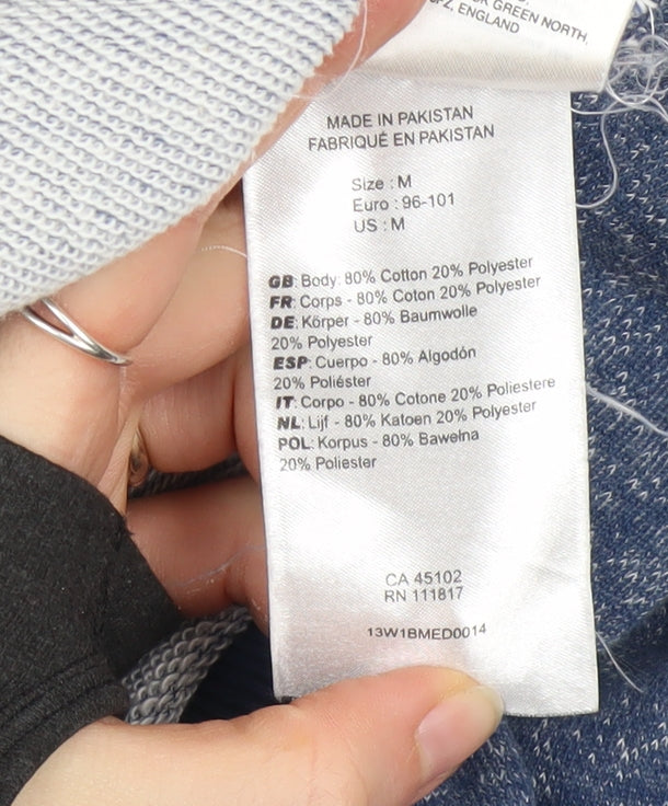Mens UK Size M Bench Blue Full Zip Hoodie