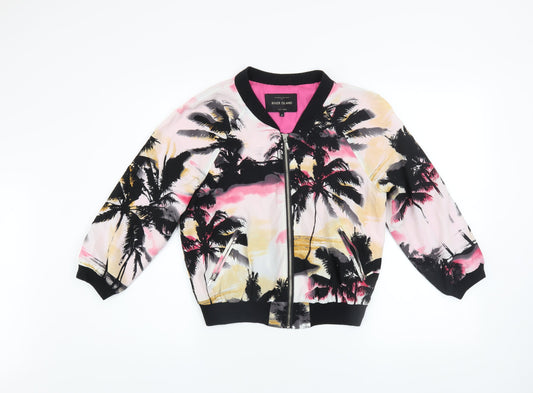 Womens UK Size 8 River Island Multicoloured Bomber Jacket