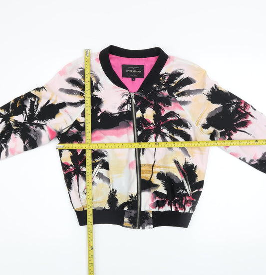 Womens UK Size 8 River Island Multicoloured Bomber Jacket