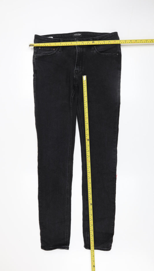 Mens UK Size M JACK & JONES Slim Fit Skinny Black Jeans