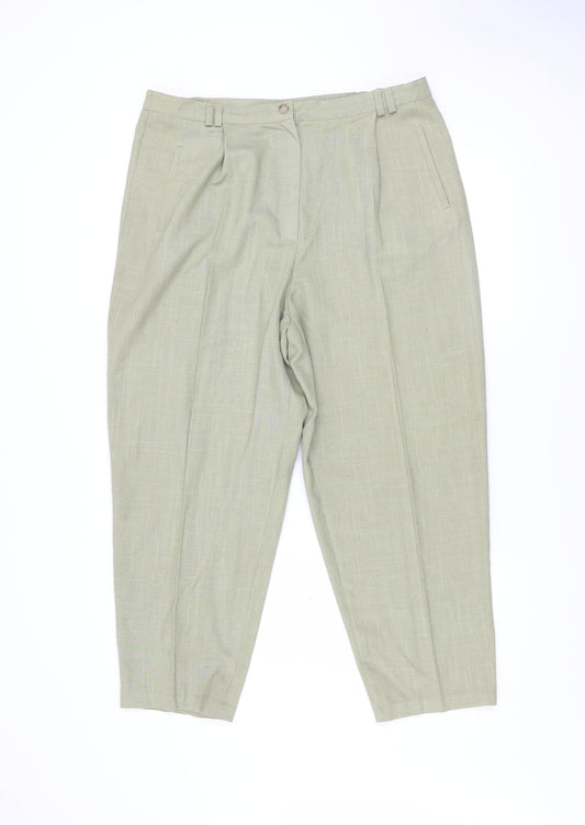 Womens UK Size 18 Berkertex Regular Fit Casual Workwear Green Trousers