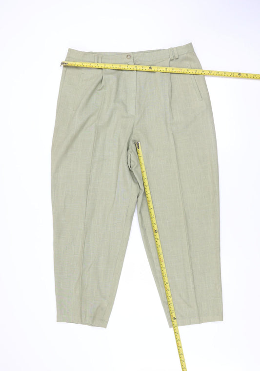 Womens UK Size 18 Berkertex Regular Fit Casual Workwear Green Trousers