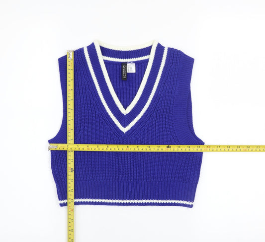Womens UK Size 2XS H&M Blue Vest Jumper