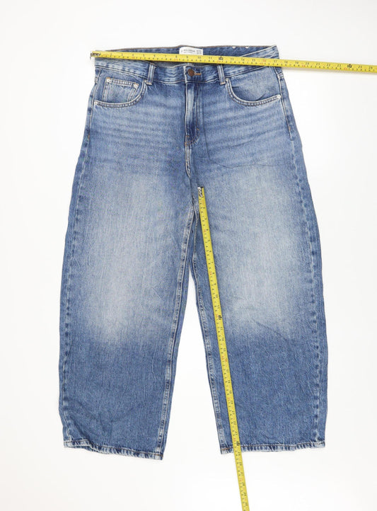 Mens UK Size M Pull & Bear Regular Fit Straight Blue Jeans