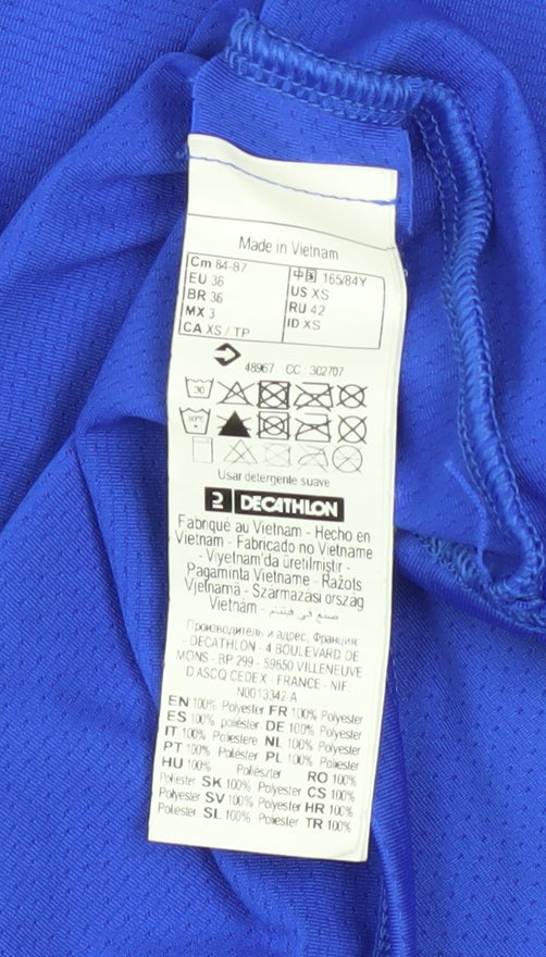 Womens UK Size XS DECATHLON Blue Running & Jogging Gym & Training Walking T-Shir
