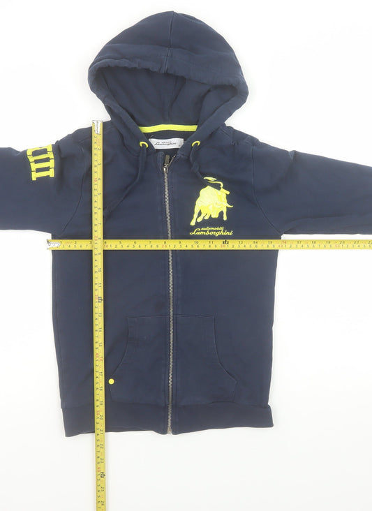 Womens UK Size 10 Automobili Lamborghini Blue Full Zip Hoodie
